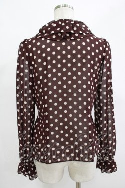 画像3: Emily Temple cute / ジョーゼットドットフリルカラーブラウス  ワイン H-25-12-11-051-ET-BL-KB-ZH