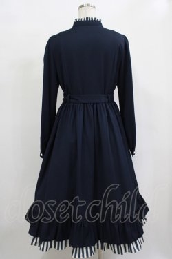 画像3: Melody BasKet / ストライプマドモアゼルドレス L ネイビー H-25-12-11-005-LO-OP-KB-ZH