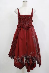 Ozz oneste / 和チャイナイレギュラーフリルワンピース  ボルドー H-25-12-11-006-OO-OP-KB-ZH