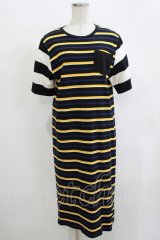 Candy Stripper / JUST RIGHT WAVE BORDERワンピース  ブラック H-25-12-11-059-PU-OP-KB-ZH