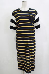 Candy Stripper / JUST RIGHT WAVE BORDERワンピース  ブラック H-25-12-11-059-PU-OP-KB-ZH