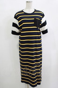 画像1: Candy Stripper / JUST RIGHT WAVE BORDERワンピース  ブラック H-25-12-11-059-PU-OP-KB-ZH