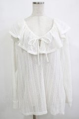 merry jenny / メッシュニットソーリラクシーチュニック  アイボリー H-25-12-11-062-LO-TO-KB-ZH