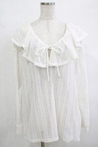 merry jenny / メッシュニットソーリラクシーチュニック  アイボリー H-25-12-11-062-LO-TO-KB-ZH