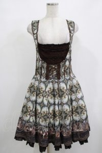 Ozz oneste / 宗教画プリントジャンパースカート  ブラウン H-25-12-11-008-OO-OP-KB-ZH