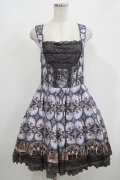 Ozz oneste / 宗教画プリントジャンパースカート  ブルーグレー H-25-12-11-009-OO-OP-KB-ZH