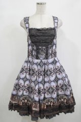Ozz oneste / 宗教画プリントジャンパースカート  ブルーグレー H-25-12-11-009-OO-OP-KB-ZH