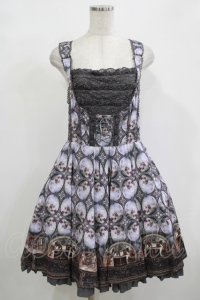 Ozz oneste / 宗教画プリントジャンパースカート  ブルーグレー H-25-12-11-009-OO-OP-KB-ZH