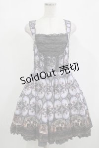 Ozz oneste / 宗教画プリントジャンパースカート  ブルーグレー H-25-12-11-009-OO-OP-KB-ZH