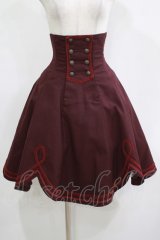 EXCENTRIQUE / ブラスバンド・コルセットスカート S-M ボルドー H-25-12-11-012-EL-SK-KB-ZH