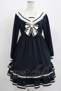 Melody BasKet / フリルセーラーワンピース  ネイビー H-25-12-11-002-LO-OP-KB-ZH