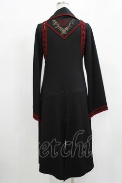 画像3: Ozz oneste / レイヤード風ロングカーディガン  黒×赤 H-25-12-11-016-OO-TO-KB-ZH