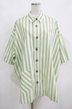 画像1: MILKBOY / STRIPE SHIRT  グリーン H-25-12-11-020-MB-BL-KB-ZH