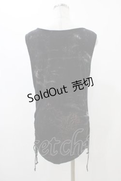 画像2: DARK RED  RUM / サイドギャザータンク  ブラック H-25-12-12-035-HN-TO-KB-ZT019