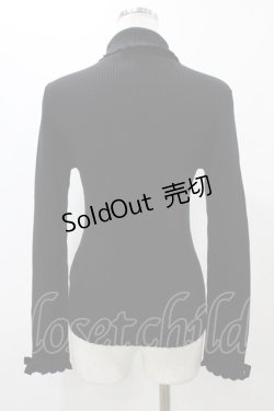 画像2: Emily Temple cute / レースフリルタートルニット  ブラック H-25-12-12-036-ET-TO-KB-ZH