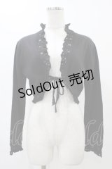 h.naoto Blood / エンブレム刺繍ニットボレロ  ブラック H-25-12-12-037-HN-TO-KB-ZH