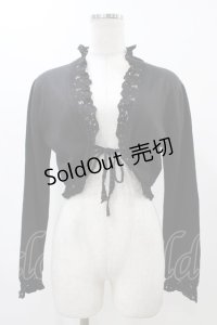 h.naoto Blood / エンブレム刺繍ニットボレロ  ブラック H-25-12-12-037-HN-TO-KB-ZH