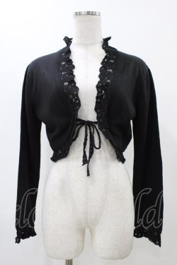画像1: h.naoto Blood / エンブレム刺繍ニットボレロ  ブラック H-25-12-12-037-HN-TO-KB-ZH