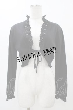 画像1: h.naoto Blood / エンブレム刺繍ニットボレロ  ブラック H-25-12-12-037-HN-TO-KB-ZH