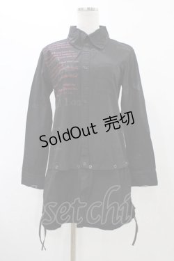 画像1: h.ANARCHY / 2Wayロングブラウス  ブラック H-25-12-12-040-HN-BL-KB-ZH