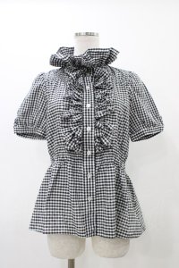 SEXY DYNAMITE LONDON / フリルパフブラウス  ブラック H-25-12-12-042-PU-BL-KB-ZH