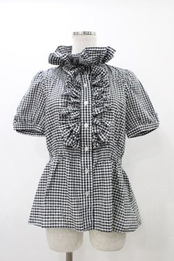 画像1: SEXY DYNAMITE LONDON / フリルパフブラウス  ブラック H-25-12-12-042-PU-BL-KB-ZH