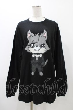 画像1: NieR Clothing / プリントLONG CUTSEW XL ブラック/がおまる H-25-12-12-050-PU-TO-KB-ZH