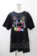 NieR Clothing / プリントCOTTON CUTSEW XL ブラック/ネオンNierちゃん H-25-12-12-051-PU-TO-KB-ZH