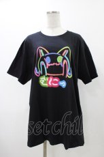 画像1: NieR CLOTHING / プリントCOTTON CUTSEW XL ブラック/ネオンNierちゃん H-25-12-12-051-PU-TO-KB-ZT023 (1)