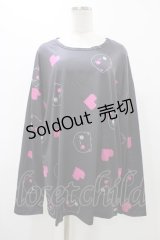 NieR Clothing / プリントLONG CUTSEW  ブラック H-25-12-12-054-PU-TO-KB-ZH