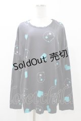 NieR Clothing / プリントLONG CUTSEW  ブラック H-25-12-12-055-PU-TO-KB-ZH