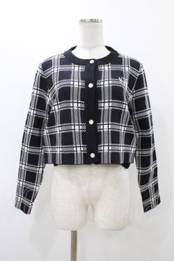 画像1: NieR Clothing / ポケット付き高品質ショート丈カーディガン  ブラック H-25-12-12-057-PU-TO-KB-ZH