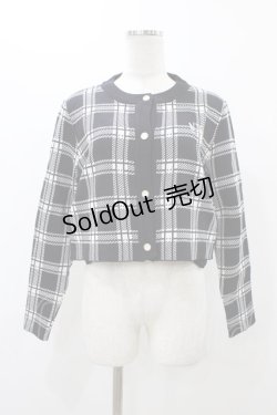 画像1: NieR CLOTHING / ポケット付き高品質ショート丈カーディガン  ブラック H-25-12-12-057-PU-TO-KB-ZH