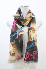 MILK / Angelストール  ブラックベース H-25-12-12-007-ML-ZA-KB-ZH