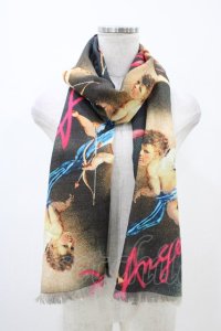 MILK / Angelストール  ブラックベース H-25-12-12-007-ML-ZA-KB-ZH