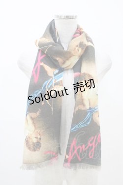 画像1: MILK / Angelストール  ブラックベース H-25-12-12-007-ML-ZA-KB-ZH