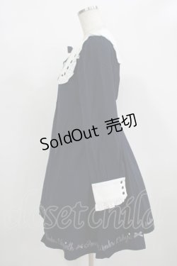 画像2: Amavel / メッセージ刺繍ヨーク切替ワンピース Free ネイビー H-25-12-12-1031-CA-OP-NS-ZH