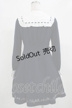 画像3: Amavel / メッセージ刺繍ヨーク切替ワンピース Free ネイビー H-25-12-12-1031-CA-OP-NS-ZH