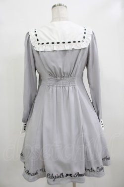 画像3: Amavel / メッセージ刺繍ヨーク切替ワンピース Free グレー H-25-12-12-1032-CA-OP-NS-ZH