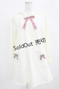 画像1: Amavel / ねこみみハートポケ裏毛ワンピース Free アイボリー H-25-12-12-1036-CA-OP-NS-ZH