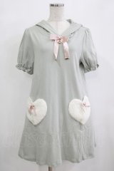 Amavel / ハートポケット ねこ耳パーカーワンピース Free グリーン H-25-12-12-1037-CA-OP-NS-ZH