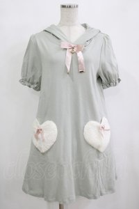 Amavel / ハートポケット ねこ耳パーカーワンピース Free グリーン H-25-12-12-1037-CA-OP-NS-ZH