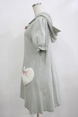 画像2: Amavel / ハートポケット ねこ耳パーカーワンピース Free グリーン H-25-12-12-1037-CA-OP-NS-ZH