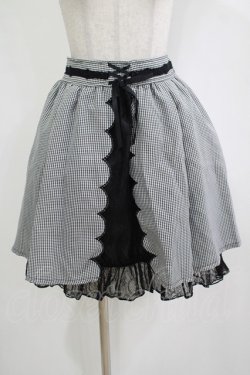 画像1: axes femme POETIQUE / ギンガム×レーススカート M ブラック H-25-12-12-1038-AX-SK-NS-ZH