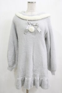 Amavel / Wonder Bunny Aラインニットワンピース Free グレー H-25-12-12-1039-CA-OP-NS-ZH