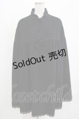 Innocent World / リボンレーススタンドカラーマント Free ブラック H-25-12-12-1041-IW-CO-NS-ZH