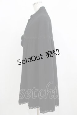 画像2: Innocent World / リボンレーススタンドカラーマント Free ブラック H-25-12-12-1041-IW-CO-NS-ZH
