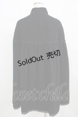 画像3: Innocent World / リボンレーススタンドカラーマント Free ブラック H-25-12-12-1041-IW-CO-NS-ZH