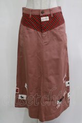 PINK HOUSE / スコッチテリア刺繍チノクロススカート M ピンク H-25-12-12-1044-LO-SK-NS-ZH