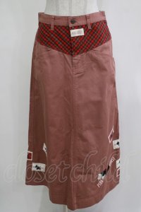 PINK HOUSE / スコッチテリア刺繍チノクロススカート M ピンク H-25-12-12-1044-LO-SK-NS-ZH